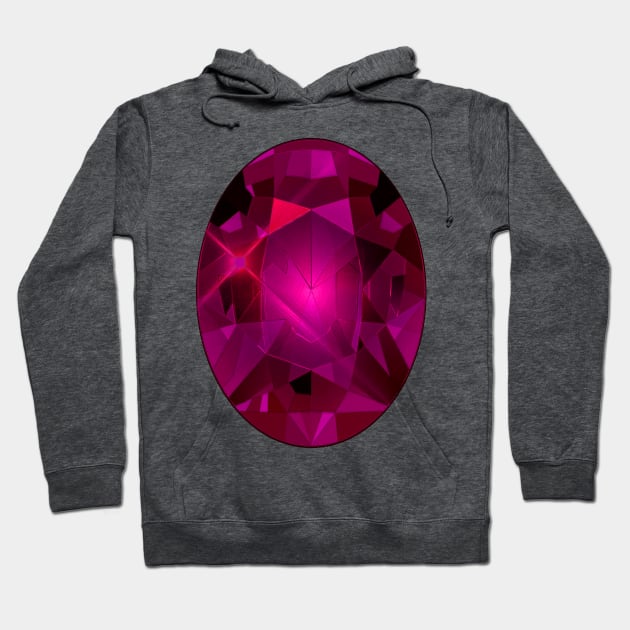 Pink Oval Shape Gemstone Hoodie by The Black Panther